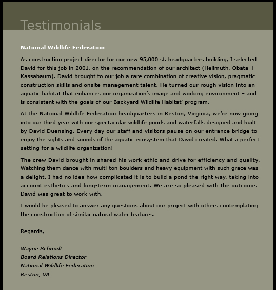 NWF Testimonial