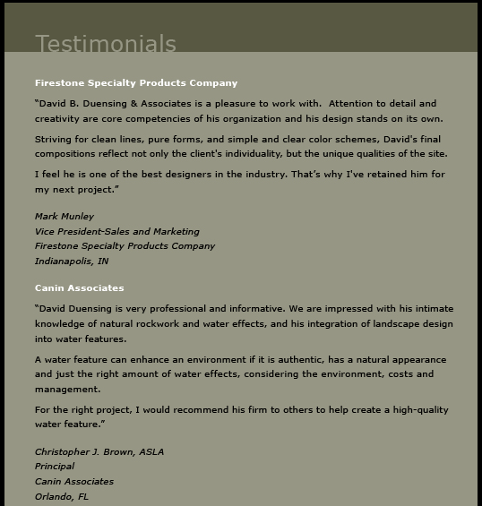Firestone and Canin Testimonials