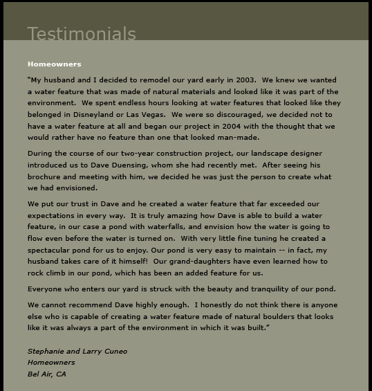 Homeowners Testimonials